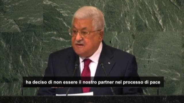 Abu Mazen all'Onu denuncia: Israele ostacola soluzione due Stati
