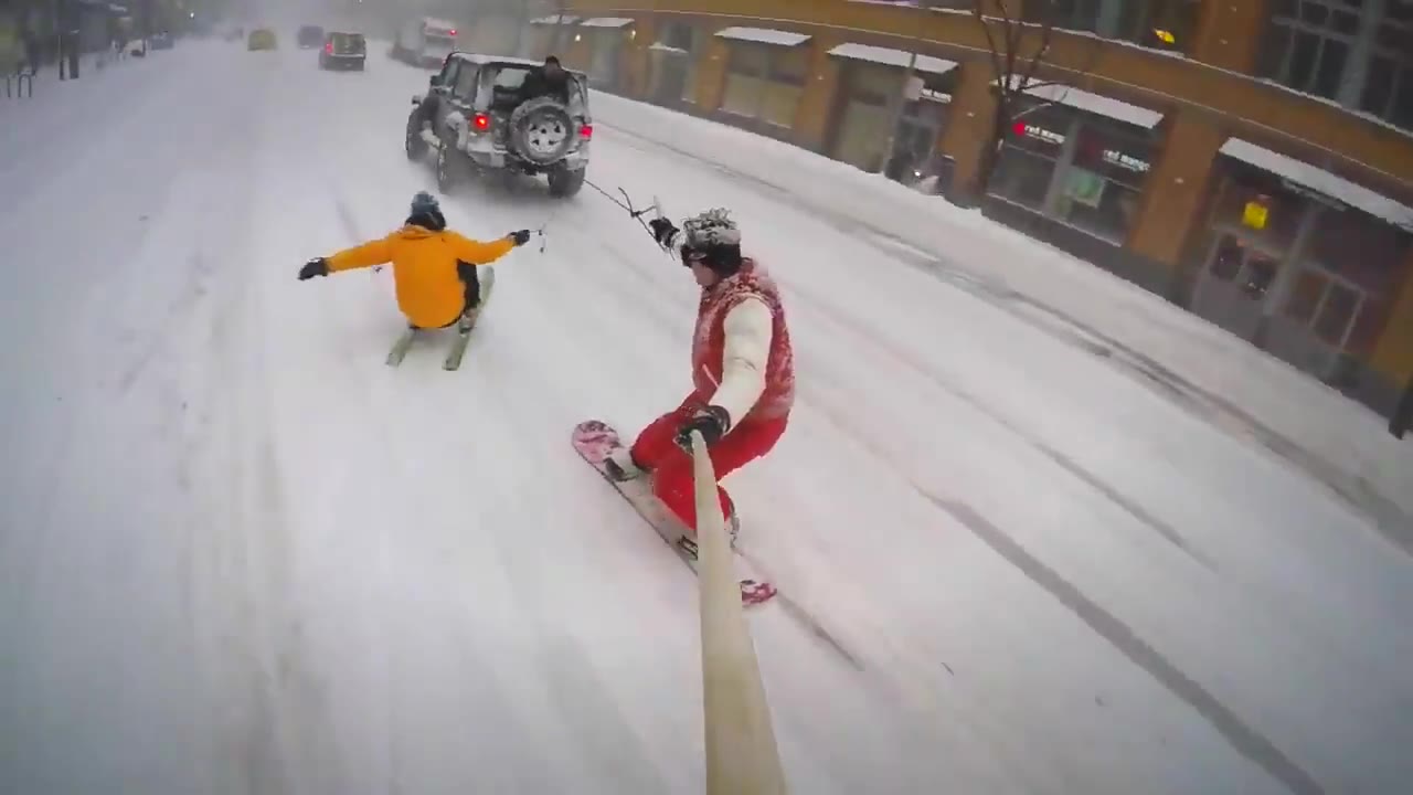 Snowboarding in New York City