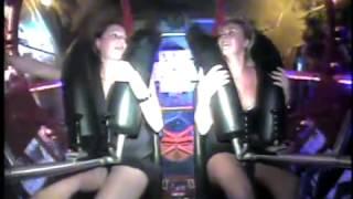 Girl Gets Too Excited On Sling Shot Ride