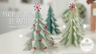 Como FazerÁrvore De Natal 3D Com Papel - How To Make A 3D Paper Xmas Tree - EASY DIY