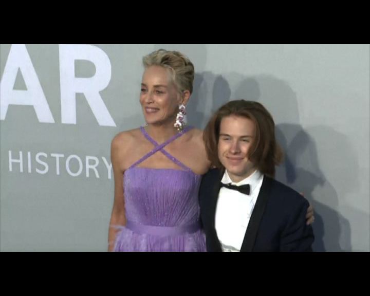 Cannes, al Gala Amfar Sharon Stone sul red carpet con il figlio