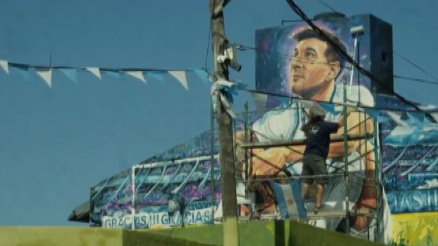 Il murale sulla casa dove è cresciuto Messi a Rosario