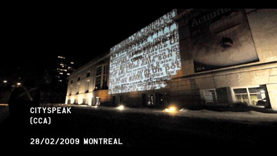 HD - Cityspeak @ cca | Exterior | Nuit Blanche 2009