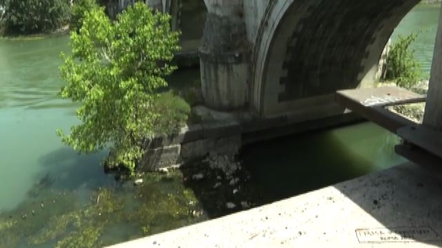 La secca del Tevere rende visibili le rovine del ponte neroniano
