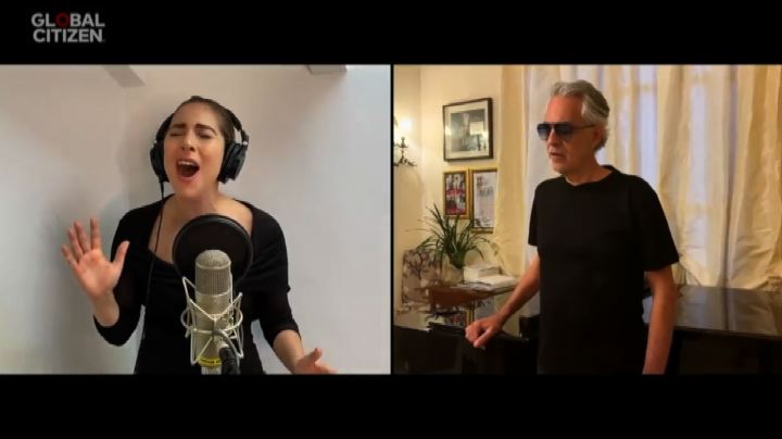 Uno straordinario Andrea Bocelli canta "The Prayer" con Lady Gaga